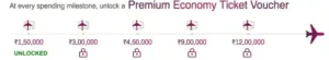 IDFC Vistara Credit card milestones